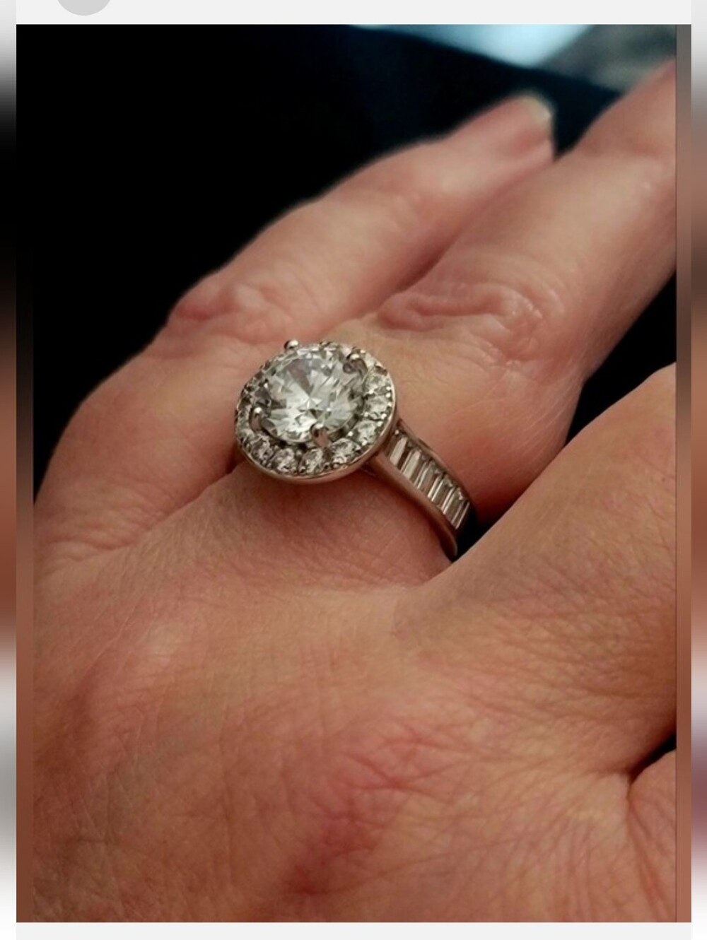 925 Sterling Silver & Simulated Diamonds Bella Luce Halo Ring Sz 6